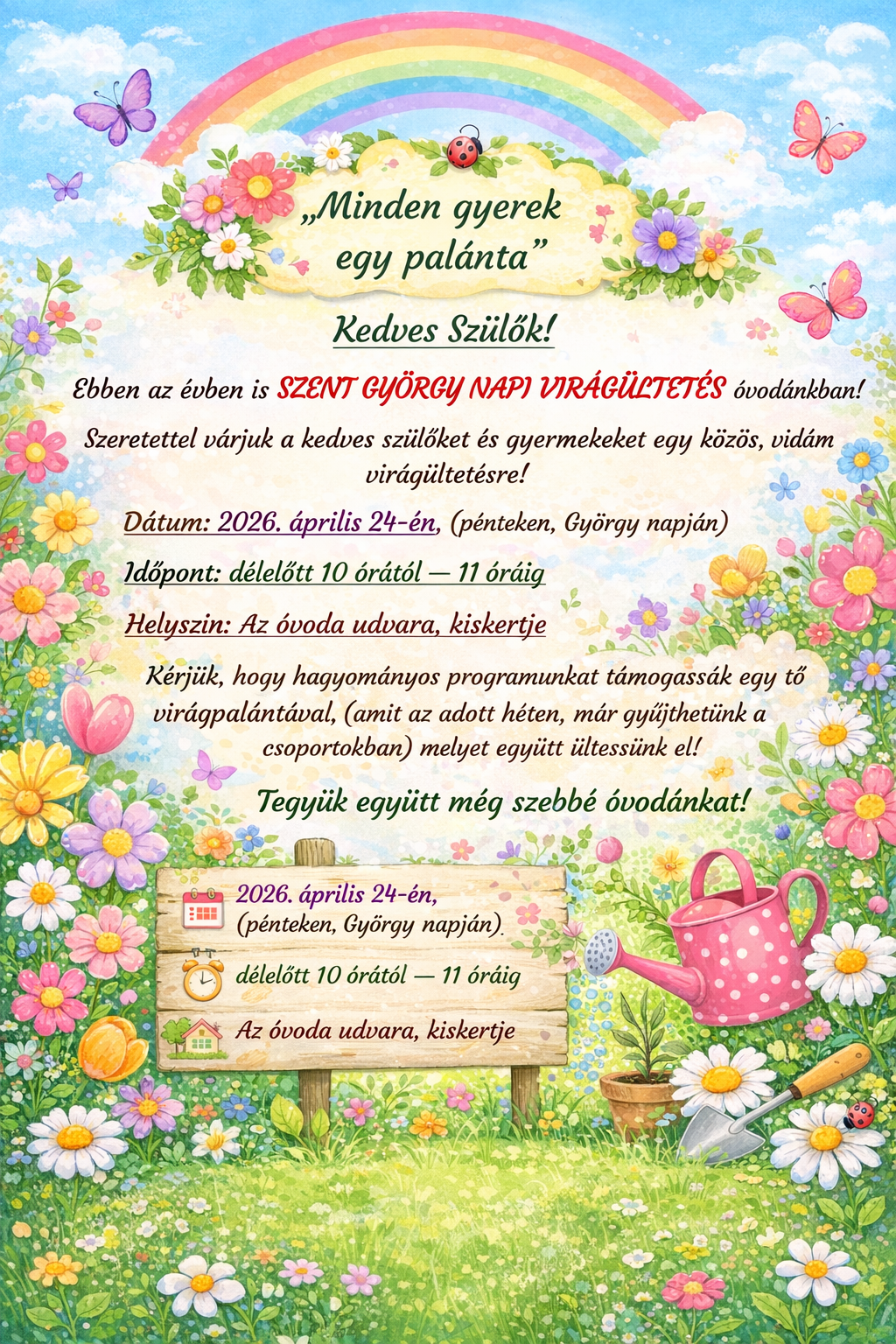 Virágültetés meghívó